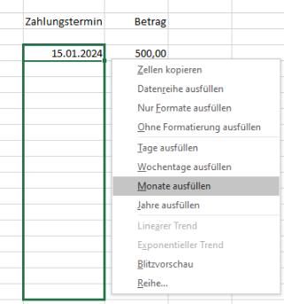 Excel-Tipp 160 Datum hochrechnen per AutoAusfüllen