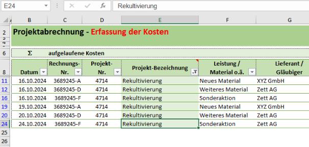 gefilterte Liste